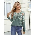 thumbnail image 5 of Zeagoo Womens Tops Dressy Casual Beach Vacation Clothes for Women Business Casual Long Shirts V Neck Tee Shirt Ladies Top and Blouses Ethnic Style, 5 of 7