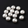 thumbnail image 4 of 100pcs Plastic Beads Imitation Shell & Pearl Half Drilled Abacus White 15.5x12mm Hole: 1.4mm, 4 of 4