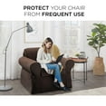 thumbnail image 4 of Maytex Pixel Housse Extensible 2 Pcs pour Chaise, Chocolat, 4 of 4