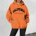 thumbnail image 2 of Ediodpoh Women's Letter Printed Round Neck Pullover Street Long Sleeve Pullover Hoodie Womens Hoodies Orange XL, 2 of 4
