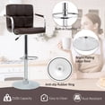 thumbnail image 5 of YRLLENSDAN Tall Bar Stools Set of 2 High Bar Chairs with Armrest Kitchen Bar Stools Swivel Adjustable Bar Stool Leather Island Chairs Set of 2 Counter Height Bar Stools with Back,Brown, 5 of 8