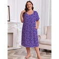 thumbnail image 4 of FEREMO Nightgowns for Women Plus Size Pleated Sleepwear with Pockets 3 Pack, 4 of 8