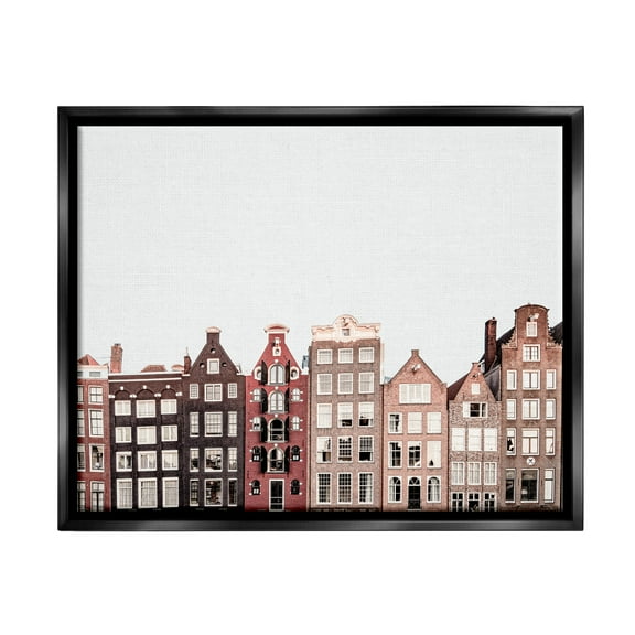 Stupell Industries Cityscape Houses Architecture Travel & Places Photography Black Floater Framed Art Print Wall Art, 21 x 17