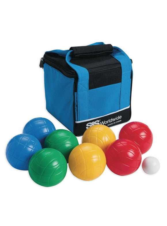 S&S Worldwide Beginner Bocce Set. Economical Set with 8 - 3-1/3" Water Filled Bocce Balls, a Solid 1.6" Pallino Ball and Rugged Carry Bag. Great for Beginner and Younger Players.