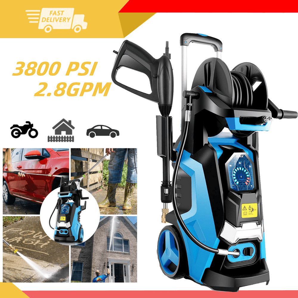 TEANDE 3800 PSI Pressure Washer, Electric 1800W High Pressure Power