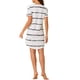 thumbnail image 3 of CAMISETA DE NOCHE CHIC PARA MUJERES INSPIRADA Cuello Redondo Mangas Cortas Camisón a Rayas 3XL Blanca, 3 of 6