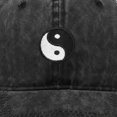thumbnail image 7 of Byfri Bagua Yin-Yang Embroidered Vintage Baseball Cap Washed Cotton Dad Hat Black 56-58cm, 7 of 7