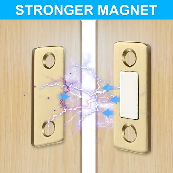 UsRHHA Loquet Magnétique pour Porte Coulissante avec Bande en Acier Inoxydable, Patch Mince de 4 mm pour Fermeture de Tiroir d'Armoire Garde-Robe, Installation Adhésive avec Aimant de Porte