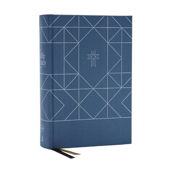 Nkjv, the Bible Study Bible, Cloth Over Board, Blue, Comfort Print: A Study Guide for Every Chapter of the Bible, (Hardcover)