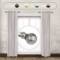 Terreca 1" dia. Side Curtain Rod 12-20 inch long (Set of 2) - Satin Nickel