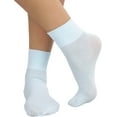 thumbnail image 6 of ToBeInStyle Womens Classic Opaque Nylon Anklet Fashion Novelty Socks - Baby Blue, 6 of 7