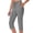 Gray, variant on Moxiu Women's Dressy Work Office Capri Pants Summer Elastic Waist Drawstring Stretch Side Split Crop Pants with Pockets Dark Gray,L