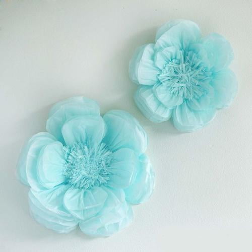 Download 2 Size Pack | Peony Blue 3D Wall Flowers Giant Tissue ...