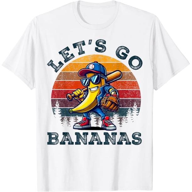 Lets Go Bananas Banana Playing Baseball Player - Camiseta de regalo