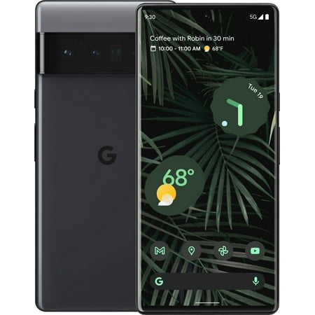 Restored Google Pixel 6 Pro Smartphone, Fully Unlocked,128 GB Storage + 12 GB RAM, Stormy Black