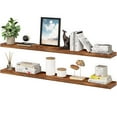 thumbnail image 6 of Ballucci 60" Floating Shelves for Wall, 2-Pack with Invisible Brackets, 8" Deep, Rustic Brown, 6 of 7