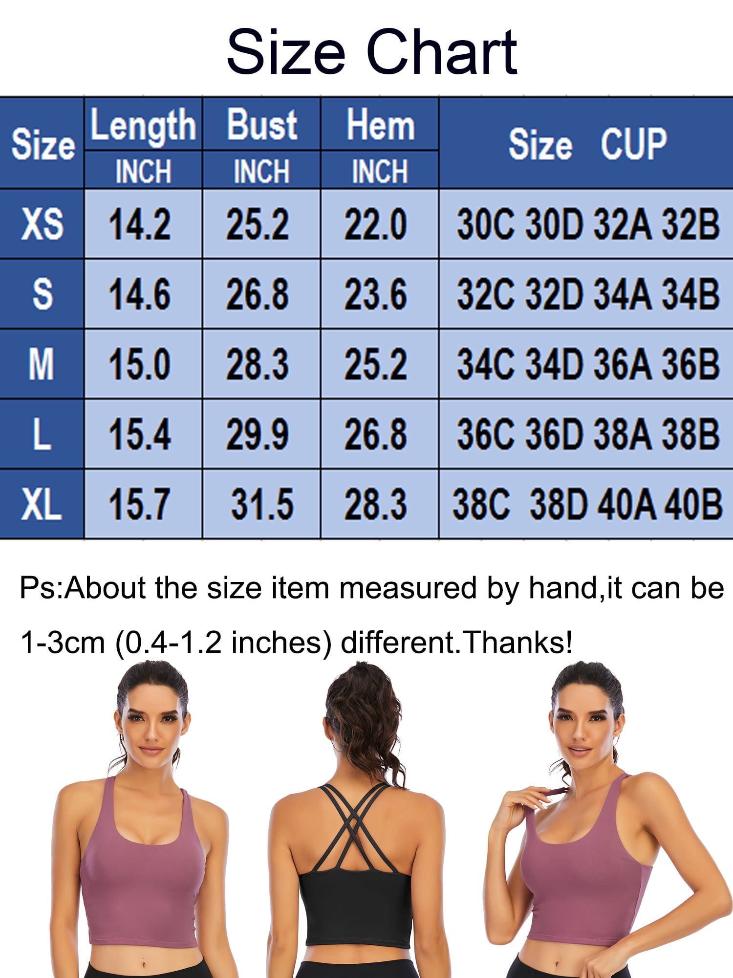 FUTATA Women's Middle Support Wireless Sports Bra No Steel Ring Camisole  Comfortable Fitness Workout Bra Tube Top Chest Padded Vest