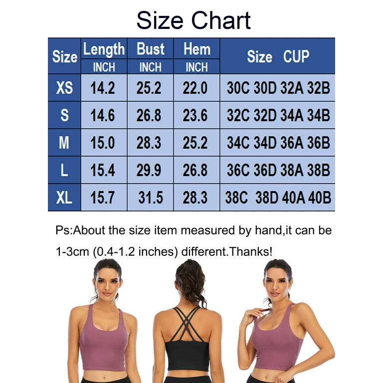 FUTATA Women's Middle Support Wireless Sports Bra No Steel Ring Camisole  Comfortable Fitness Workout Bra Tube Top Chest Padded Vest 