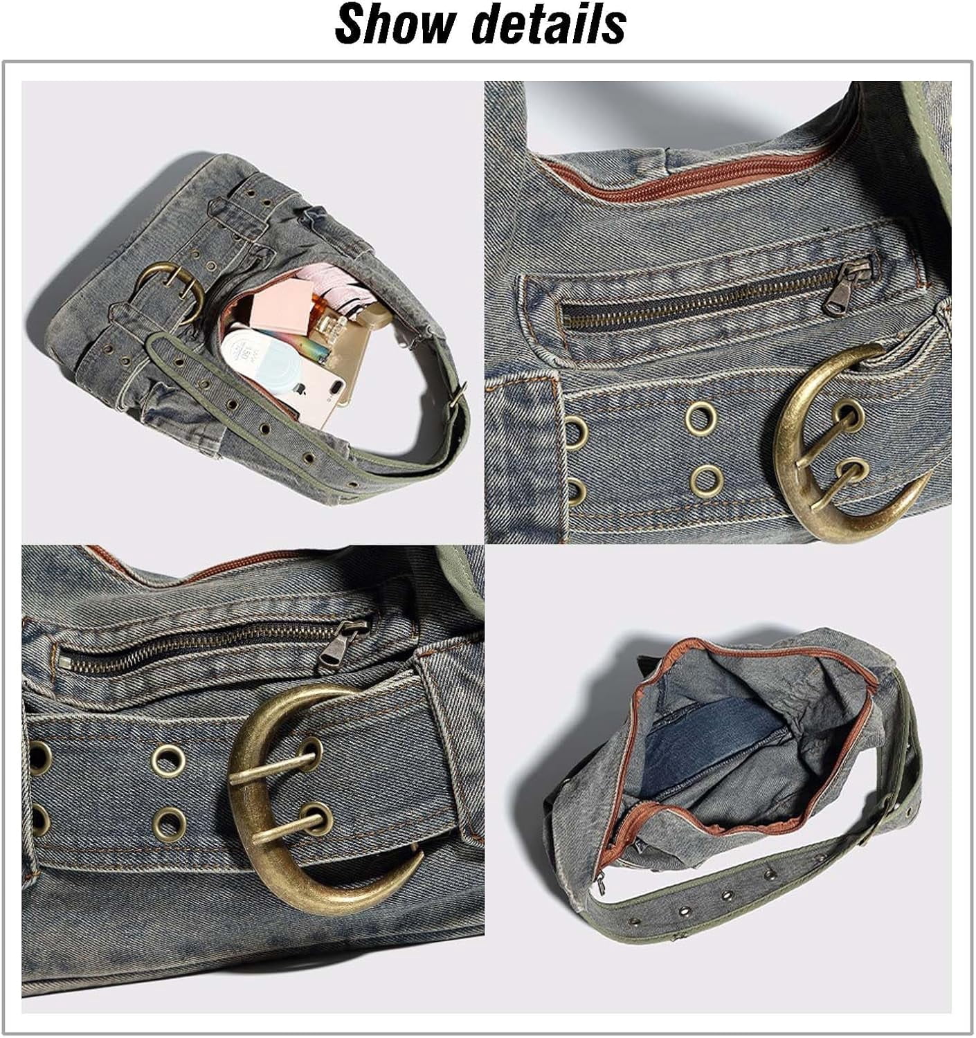Municipal Fashion Ladies Denim Crossbody Bag Cowboy Crossbody Bags for Women Women Fashion Tote Bag Daily Commuter Shoulder Bags