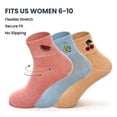 thumbnail image 3 of Women’s Cotton Ankle Socks 3 Pack Cute Fruit Embroidered Soft Breathable Casual Socks Size 6-10 (Style 4), 3 of 11