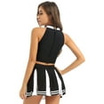 thumbnail image 3 of Sholeno Ensemble d'Uniforme de Cheerleader Sans Manches pour Femmes Adultes Jupe Plissée Mini Noire P, 3 of 7