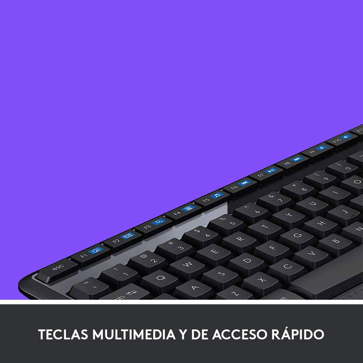Logitech Wireless Combo MK345 - Keyboard and mouse set - wireless - 2.4 GHz - Spanish QWERTY - black
