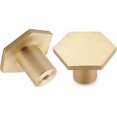 thumbnail image 1 of 4-Pack Gold Cabinet Knobs, Brushed Brass Drawer Pulls for Kitchen, Bathroom, and Furniture, 30mm Installation Diameter, 1 of 5