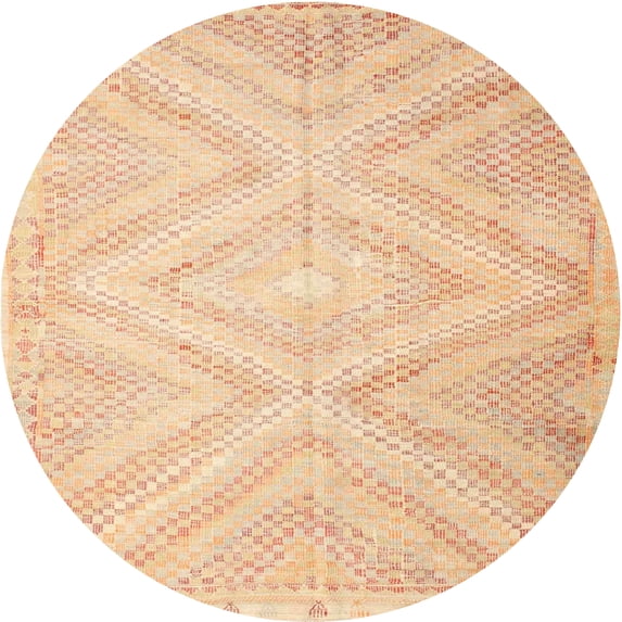 Ahgly Company Indoor Round Contemporary Brown Gold Southwestern Area Rugs, 3' Round