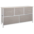thumbnail image 1 of Cómoda Cajonera KingsHouse con 5 Cajones de Tela Estructura de Acero y Tablero de Madera 100x30x54 cm beige, 1 of 8