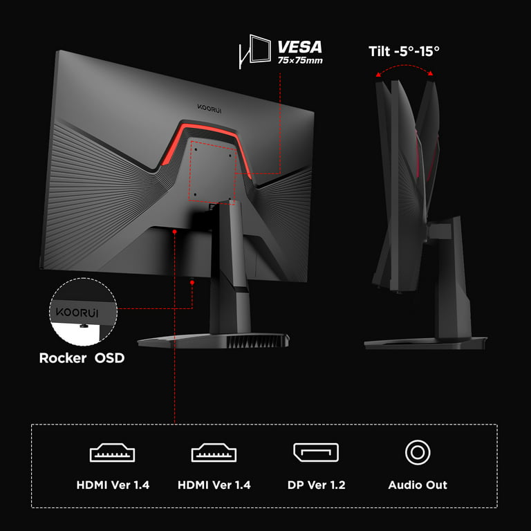  KOORUI 24 Gaming Monitor 165Hz, 1080p, 1ms, IPS, 99