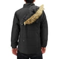 thumbnail image 3 of Men's Heavy Weight Faux Fur Trim Removable Hood Water Resistant Parka Coat (Black, XL), 3 of 5