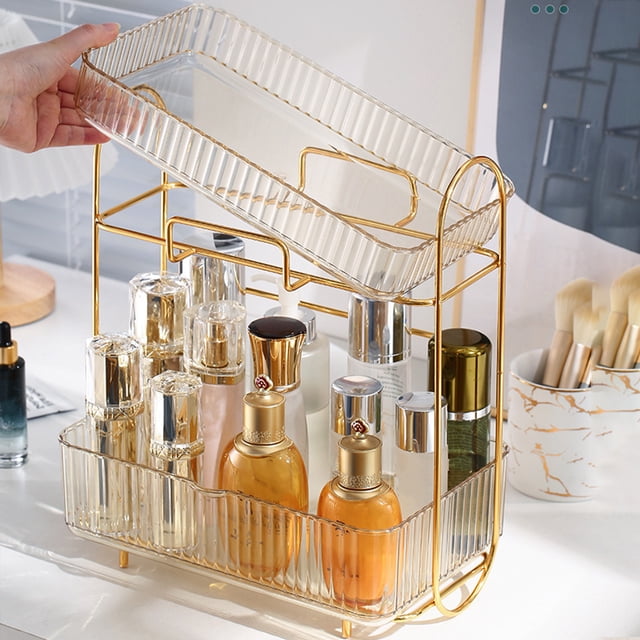 Organizador cosmético a prueba de herrumbre de la encimera del organizador de 2 niveles para la sala de estar del dormitorio