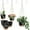 Black, variant on 3-Pack Self Watering Hanging Plant Pots with Macrame Hangers, Plastic Planters with Drainage Holes and Saucers, Indoor Outdoor Flower Pots, Includes 3 Ceiling Hooks, 7"/6"/5.5" (Black)