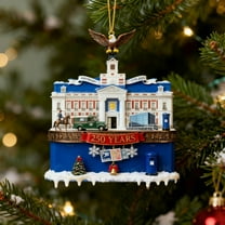250th Anniversary USA Ornament, USPS-Themed 250th Anniversary Hanging, Blue Building Shaped Patriotic Decor for Collectible, History Lovers and Festive Displays