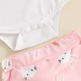 thumbnail image 3 of Shadoumai Girl Easter Outfit 4t Cartoon Bunny Happy Easter Cute Short Sleeved Tops and Shorts Toddler To Little Kid, 3 of 6