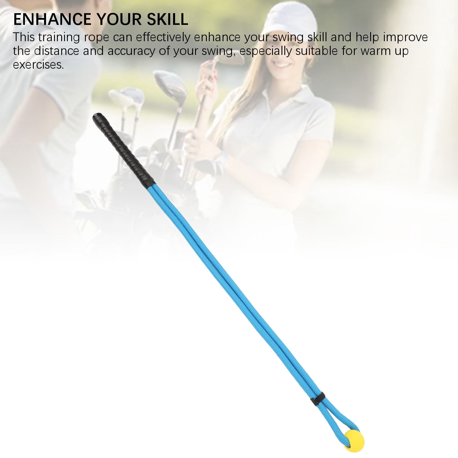 Rupoun Golf Swing Training Aid Nylon Rubber Comfortable Grip Club Swing Rope for Correcting Posture Blue