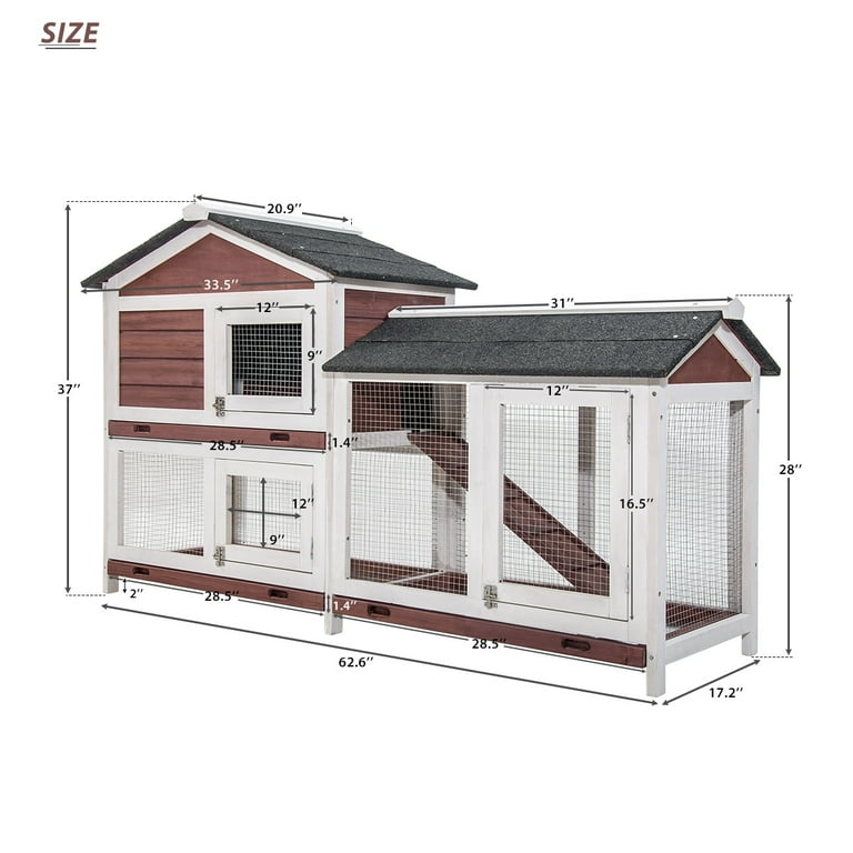 Lovupet Rabbit Hutch Indoor Outdoor, Bunny Cage Hutch For, 43 OFF