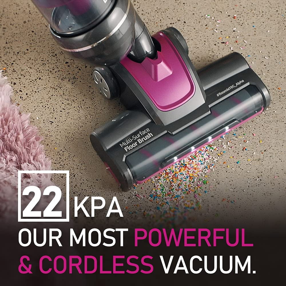RoomieTEC Alpha Professional Upright Cordless Vacuum Cleaner, Lightweight and Bagless, with Handheld Dust Buster, Motorized Pet Brush, 22Kpa, 300W