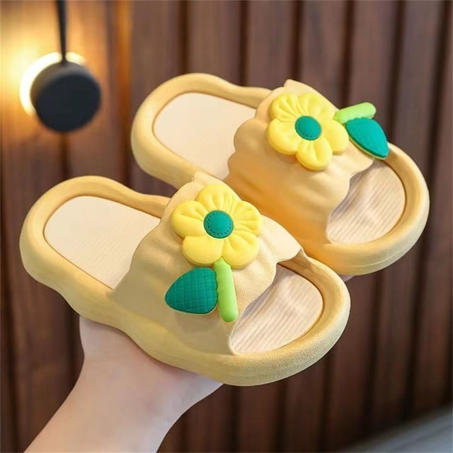 Puntoco Zapatillas Para Niñas, Sandalias De Suela Gruesa, Ropa Exterior De Moda Amarillo 32