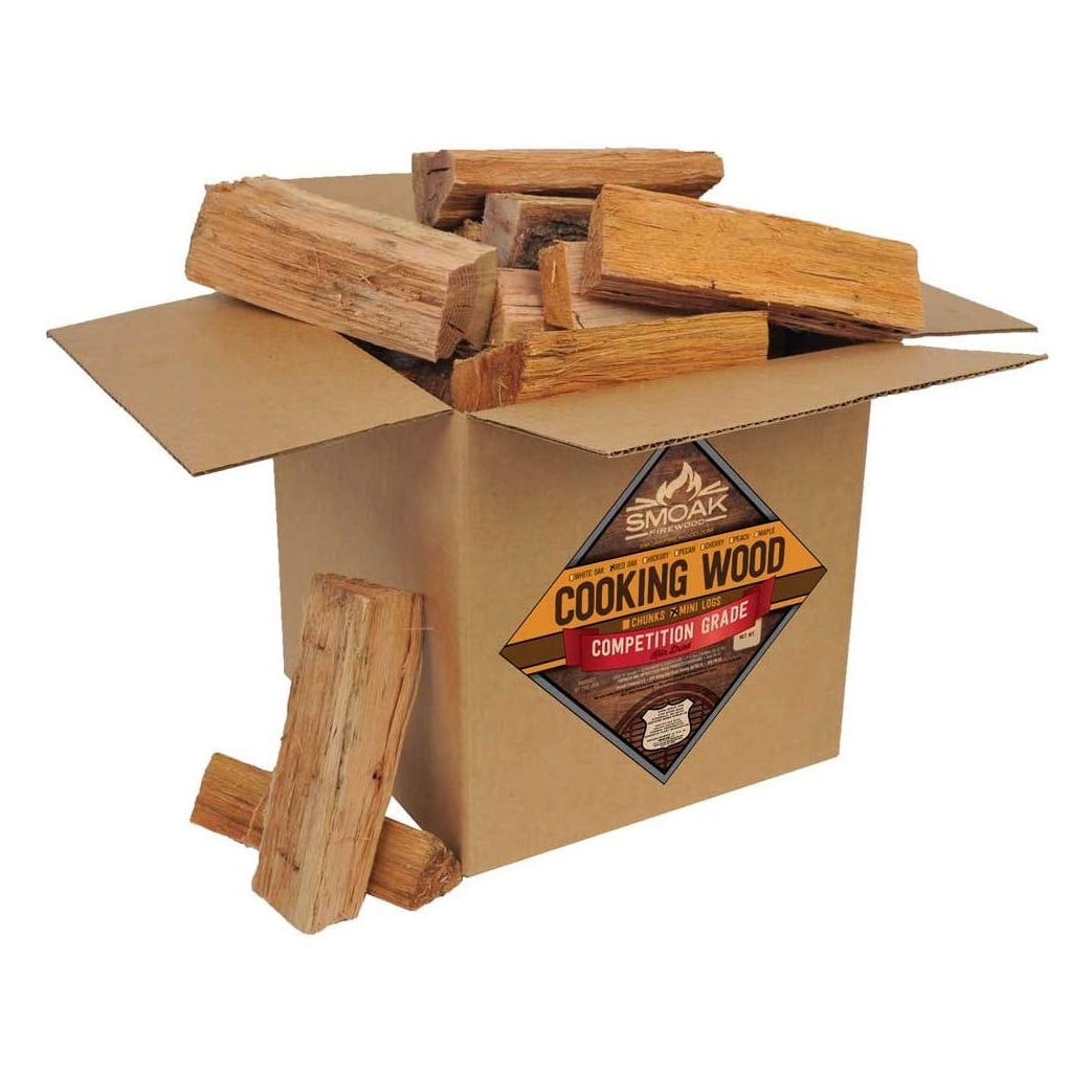 11lbs Apple Firewood Cooking Wood Log 8.3Easy-lighting Wood Chunks in Good Size Natural Dried Barbecue Large Cut Chips with Cardboard Box for Fireplace Campfire Firepit Smoking Cooking Grilling BBQ 