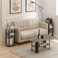 thumbnail image 3 of Furinno Just 3-Tier Turn-N-Tube Curve End Table, Side Table, 2-Pack, French Oak/Black, 3 of 6