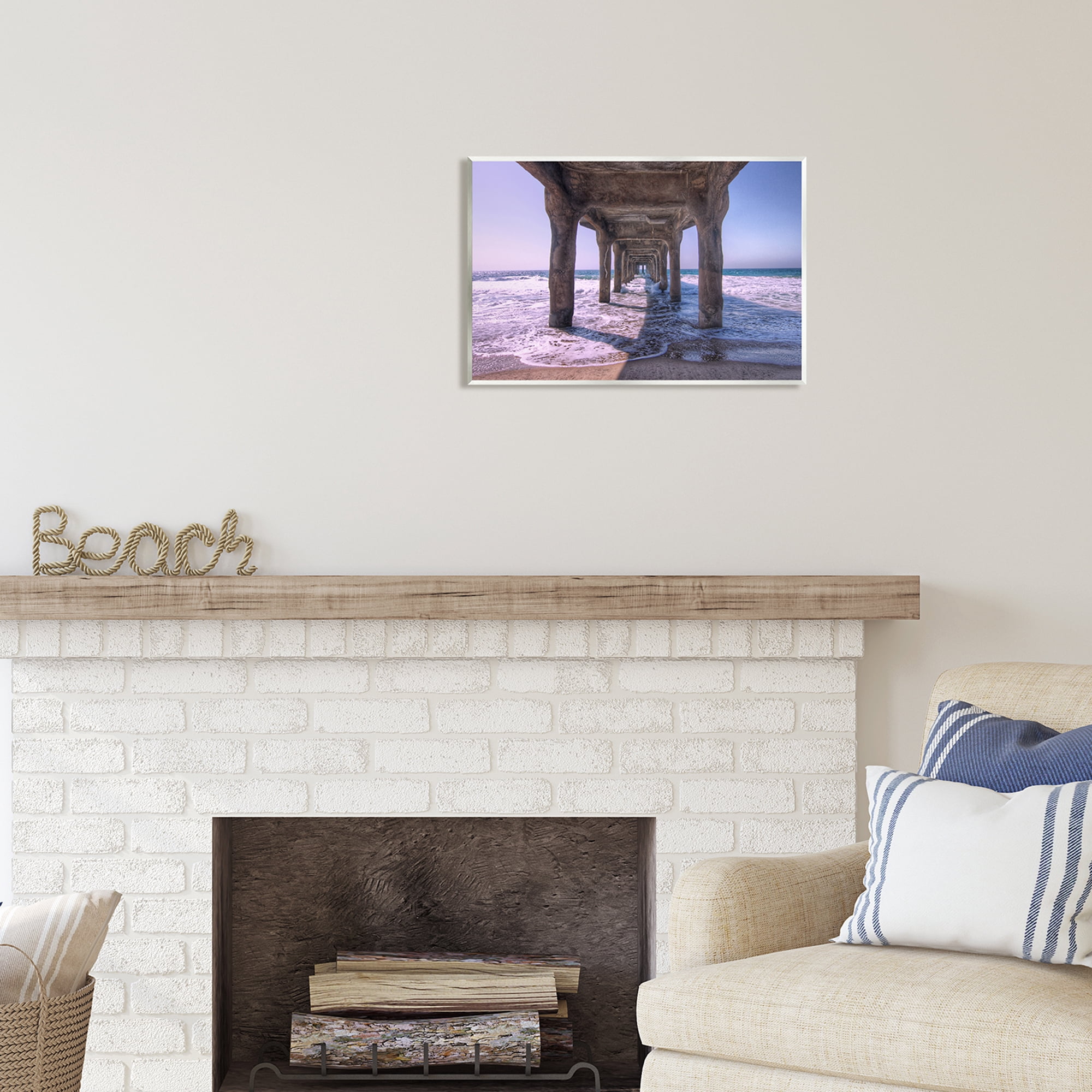 Stupell Industries Waves Under Dock Landscape Photography Unframed Art Print Wall Art, 19 x 13