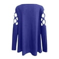 thumbnail image 4 of Womens Tops Lady's Tops V Neck Hollow Sleeve Rhinestone Solid Blouse Tunic T-Shirt Womens Tops Dressy Casual, 4 of 4