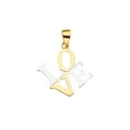 thumbnail image 2 of Wellingsale 14k Two 2 Tone White and Yellow Gold LOVE Pendant (Size : 19 x 15 mm), 2 of 4