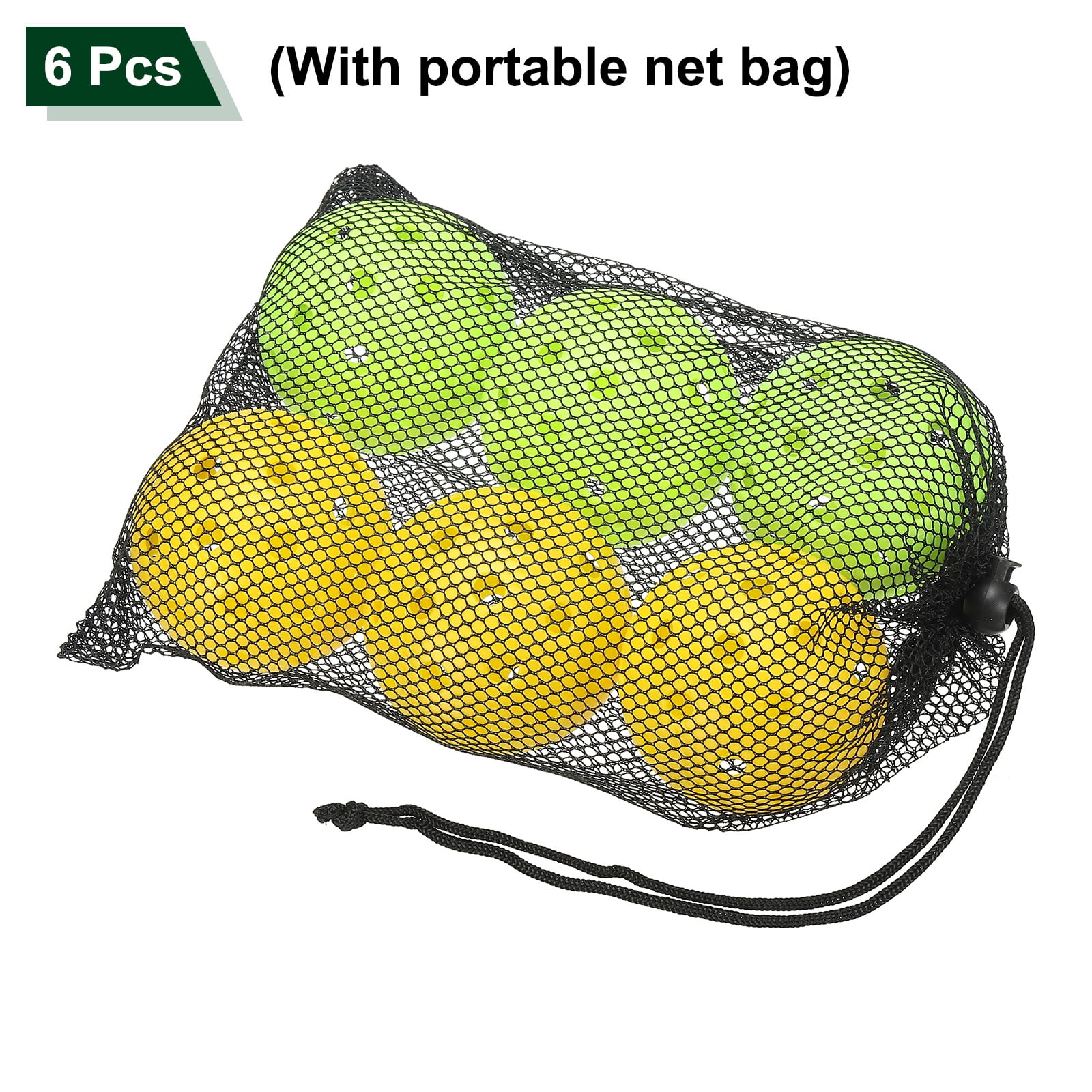 Luminous Pickleball Balls Glow in the Dark Pickleball Balls with Mesh Bag Yellow,Neon Green , 6 Pack