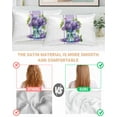 thumbnail image 4 of Hokiten Pillow Cases Standard Size Set of 2, Lumbar Pillow Covers, Purple Hydrangeas Satin Pillowcases with Zipper for Hair/Skin, Pillow Protector Cover, Farmhouse Purple Stripe Linen 20x26 Inches, 4 of 6