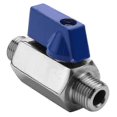 thumbnail image 3 of Stainless steel ball valve - 1/4 inch threaded external thread mini ball valve blue 1, 3 of 5