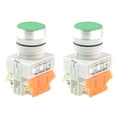 thumbnail image 1 of 2 Pcs Interruptor de Botón de Presión No Bloqueante Redondo Verde 1NO 1NC AC 660V 10A, 1 of 1