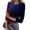 Dark Blue(American Flag Striped), variant on Iaqnaocc 4th Of July Tops for Women Trendy Ribbed 3/4 Sleeve American Flag Striped Patriotic Tees Slim Fit Trendy Round Neck Summer Vintage T Shirts for Women Dark Blue M