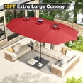 thumbnail image 2 of AECOJOY 15x9ft Double-Sided Patio Umbrella Outdoor Market Umbrella Large Umbrella Table Umbrellas with Crank Air Vents for Deck Pool Patio (1.9" Pole, Orange), 2 of 15